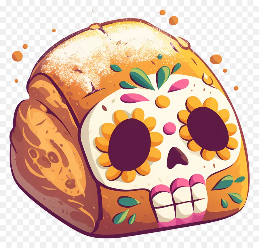 Pan De Muerto，Pão Decorado PNG