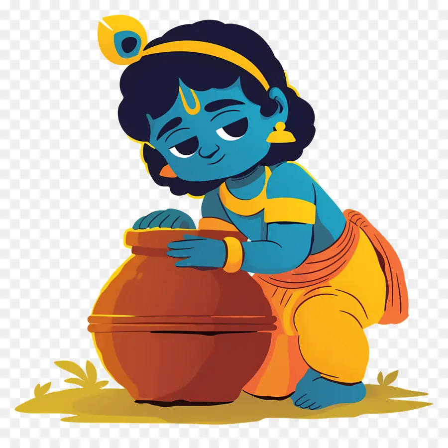 Bebê Krishna，Criança Azul Com Maconha PNG