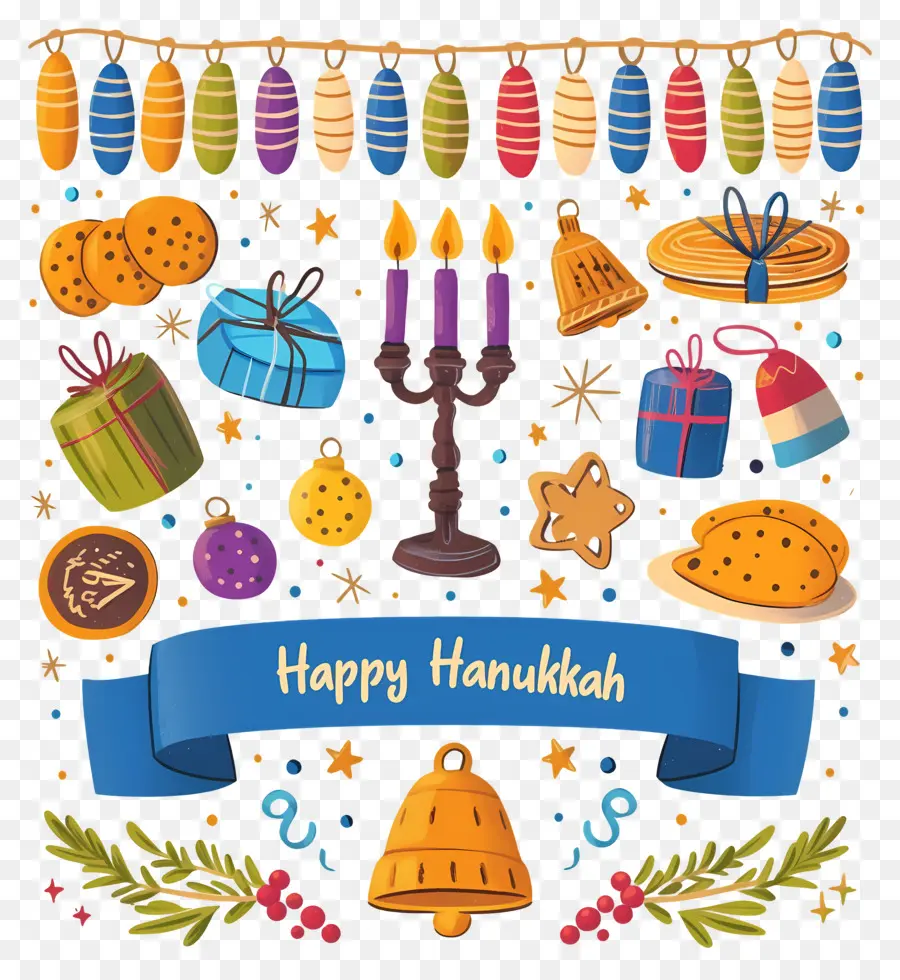 Menorá De Hanukkah，Decorações De Hanukkah PNG