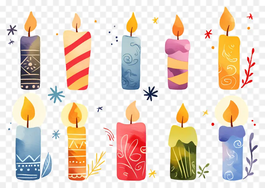 Velas De Natal，Velas Coloridas PNG