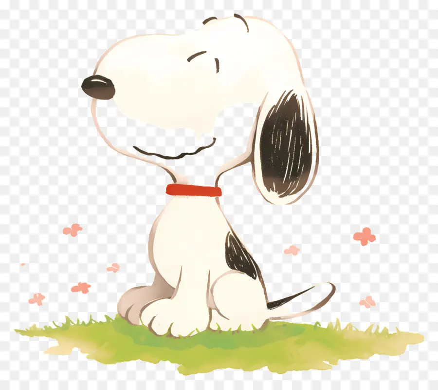 Primavera Snoopy，Snoopy Com Nuvens Vermelhas PNG