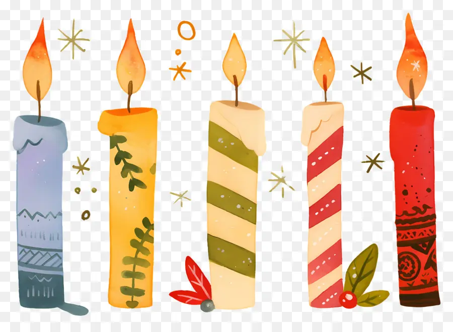 Velas De Natal，Velas Coloridas PNG