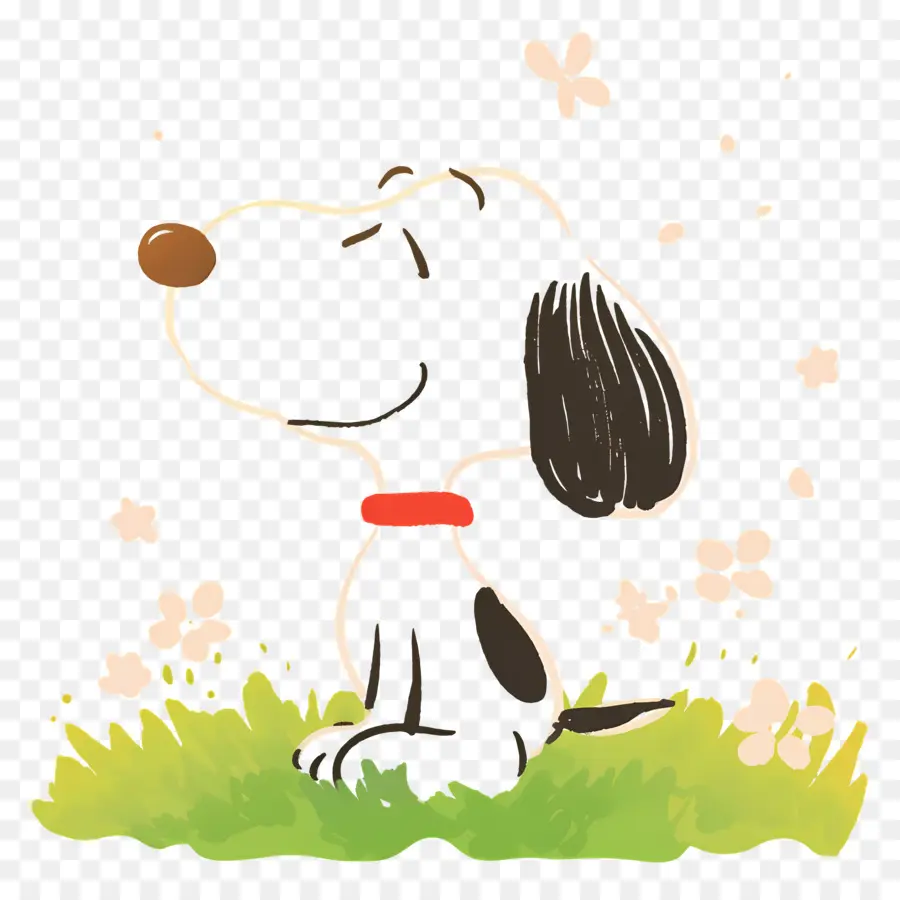 Primavera Snoopy，Snoopy Na Grama PNG