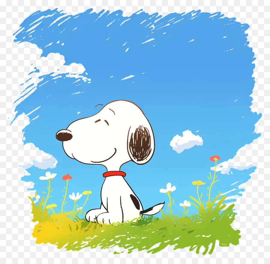 Primavera Snoopy，Cachorro De Desenho Animado PNG