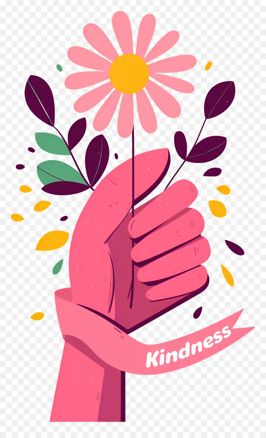 Dia Mundial Da Gentileza，Mão Rosa Com Flor PNG