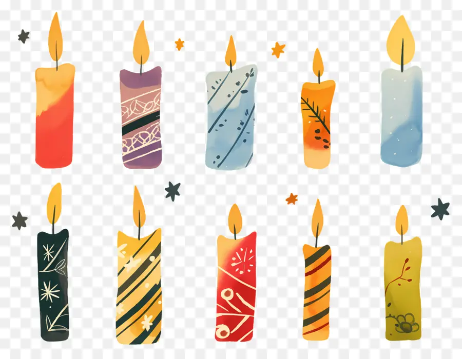 Velas De Natal，Velas Coloridas PNG