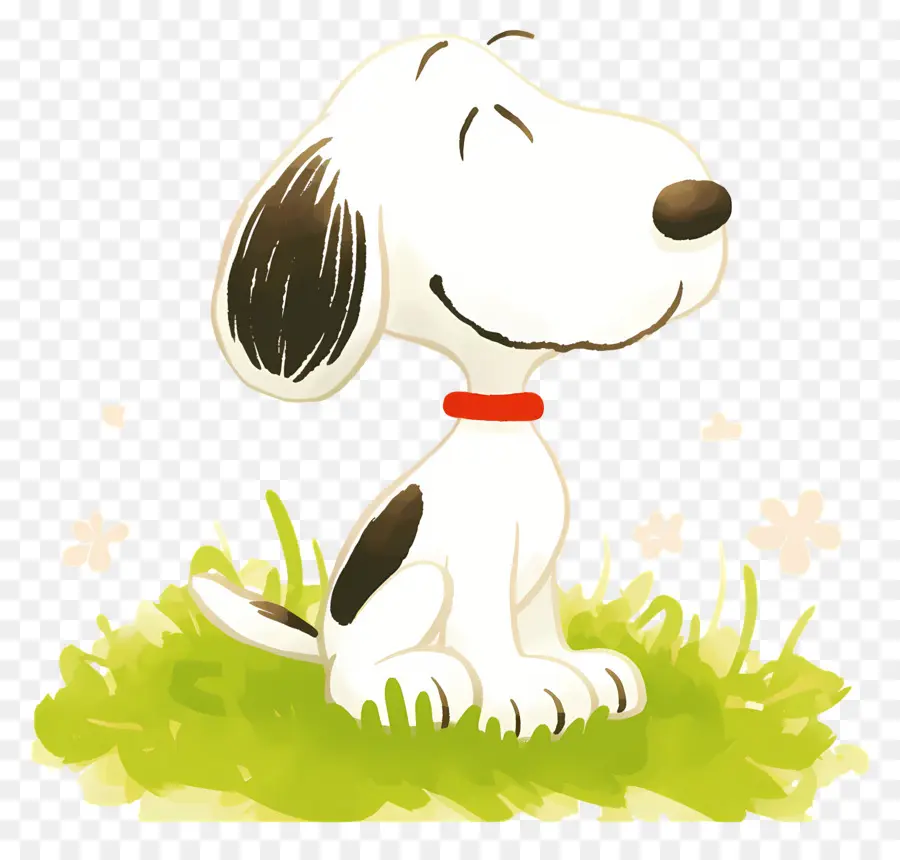 Primavera Snoopy，Desenho De Cachorro Sentado PNG