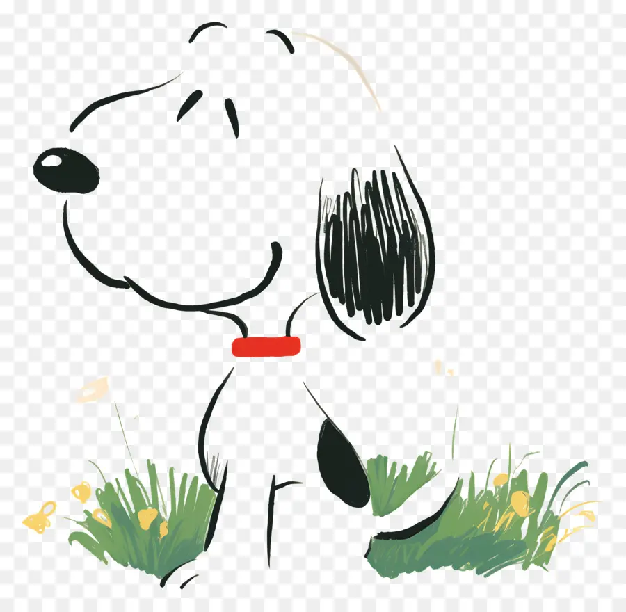 Primavera Snoopy，Snoopy Na Grama PNG