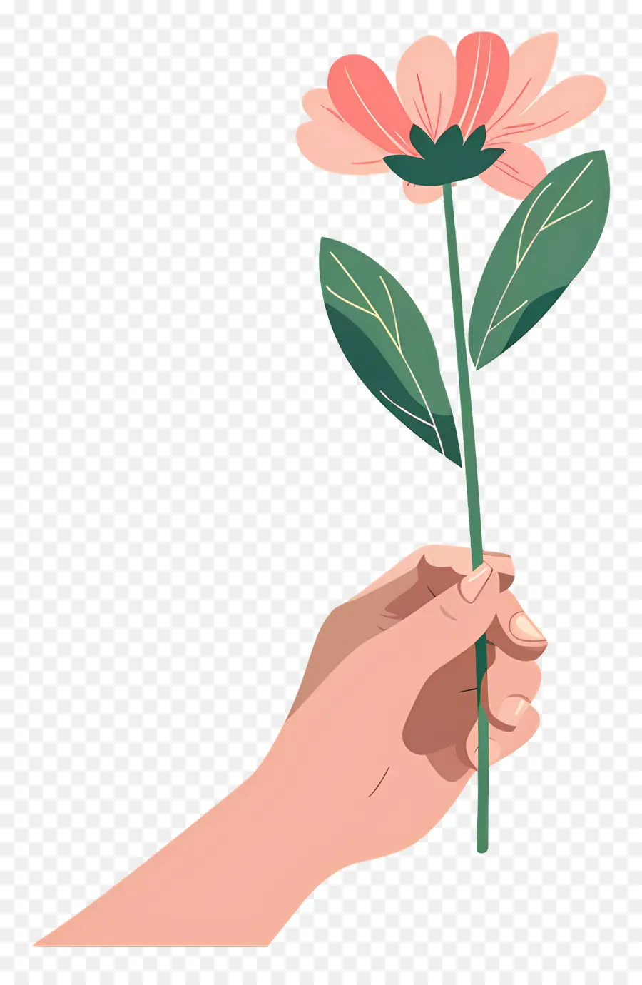 Dia Mundial Da Gentileza，Mão Segurando Uma Tulipa Rosa PNG