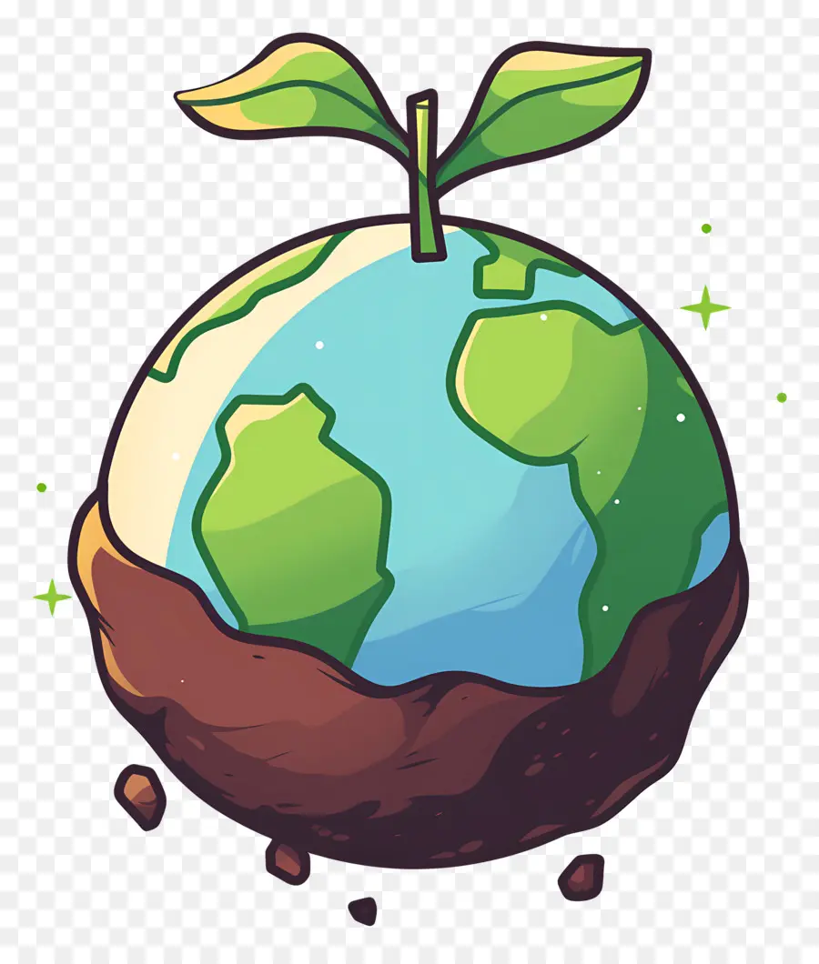 Planeta Verde，Terra Com Planta PNG