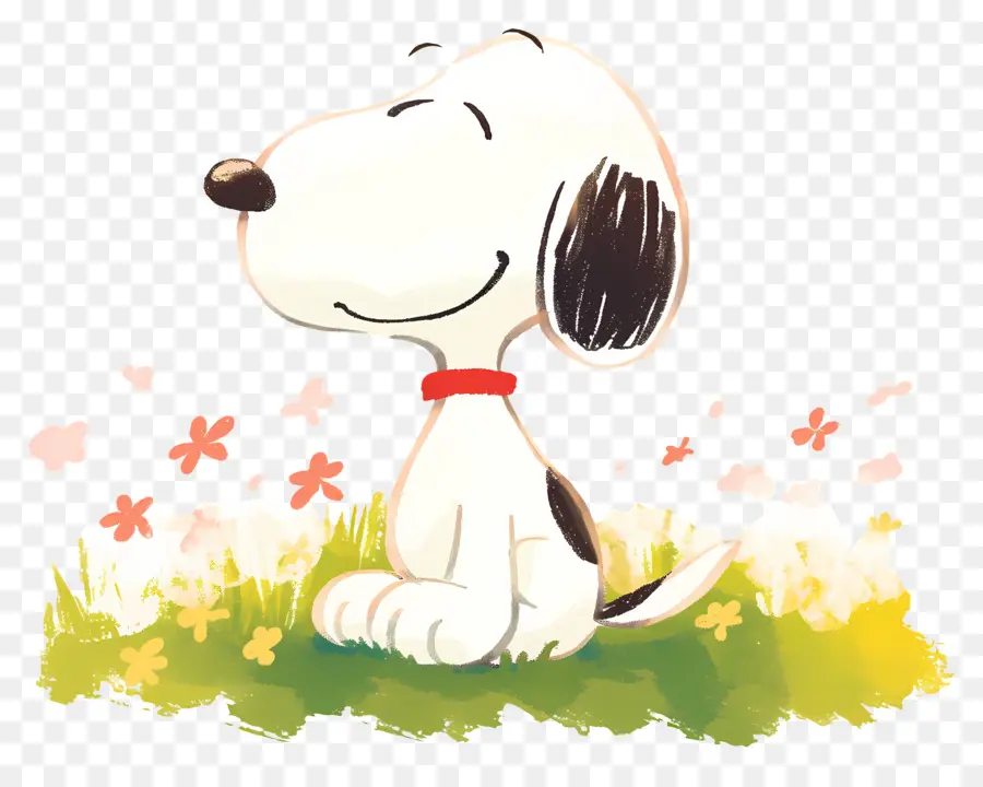 Primavera Snoopy，Cachorro De Desenho Animado PNG