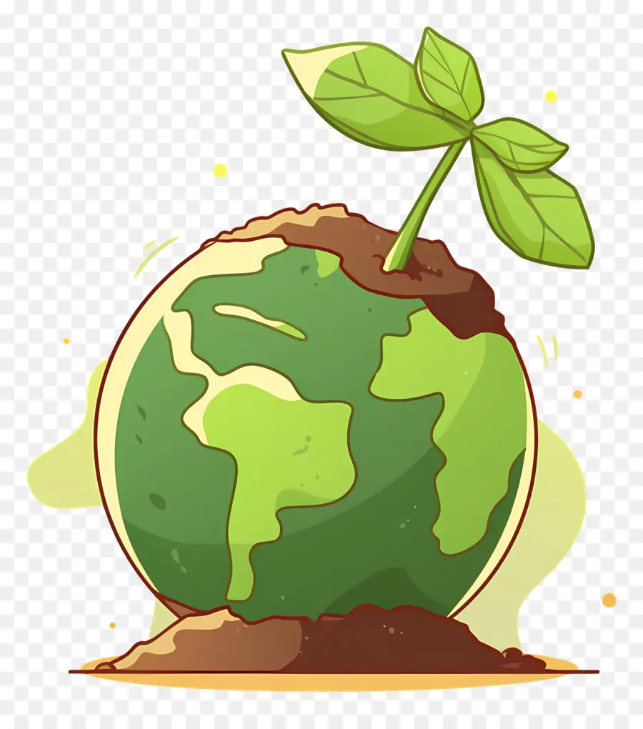 Planeta Verde，Terra Com Broto PNG