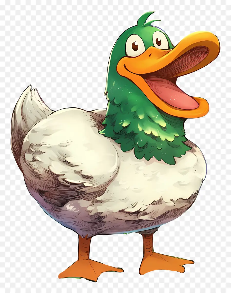 Pato De Desenho Animado，Pato Feliz PNG