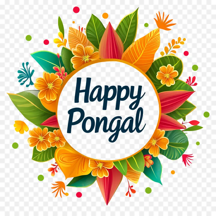 Feliz Pongal，Guirlanda Floral PNG