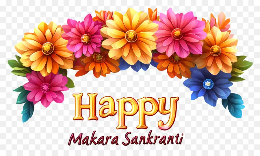 Makar Sankranti，Arranjo Floral PNG