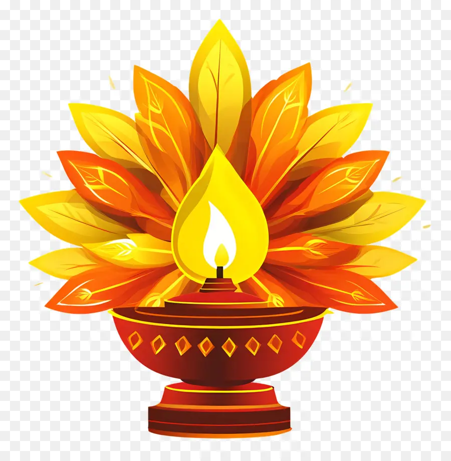 Feliz Pongal，Lâmpada Com Folhas PNG