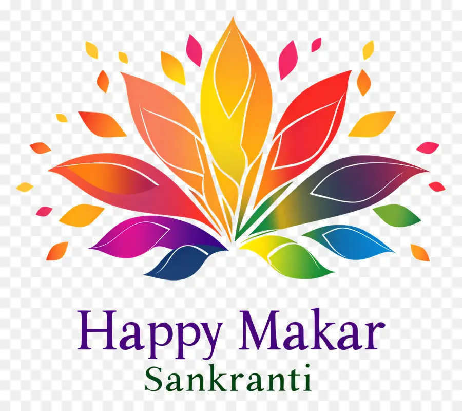 Feliz Makara Sankranti，Folhas Coloridas PNG