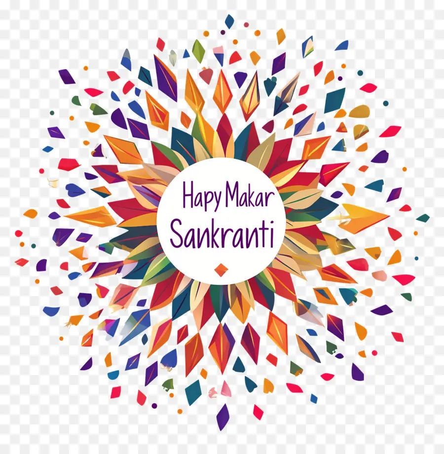 Makar Sankranti，Padrão Colorido PNG