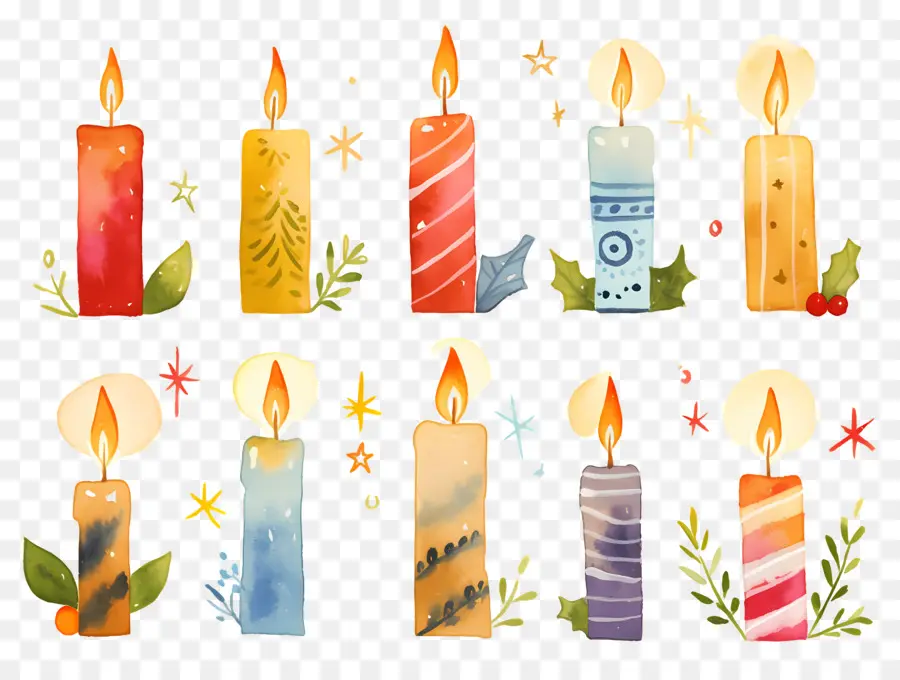 Velas De Natal，Velas Coloridas PNG