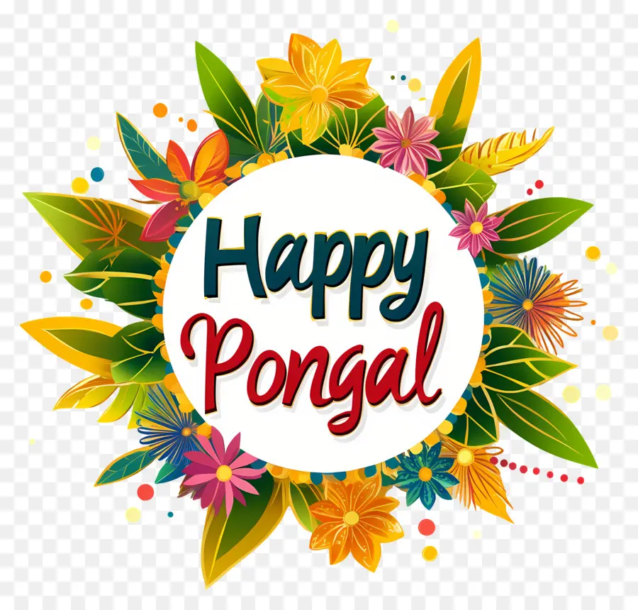 Feliz Pongal，Guirlanda Floral PNG