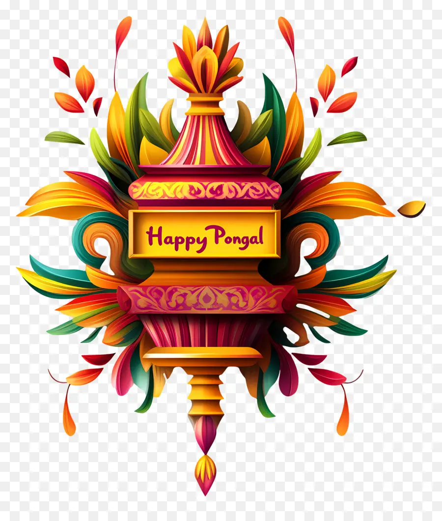 Feliz Pongal，Desenho Decorativo Colorido PNG