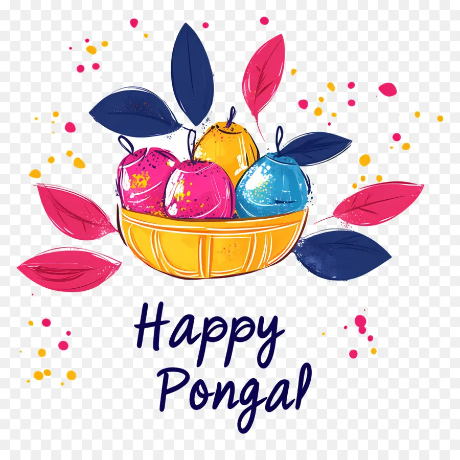 Feliz Pongal，Cesta De Frutas PNG