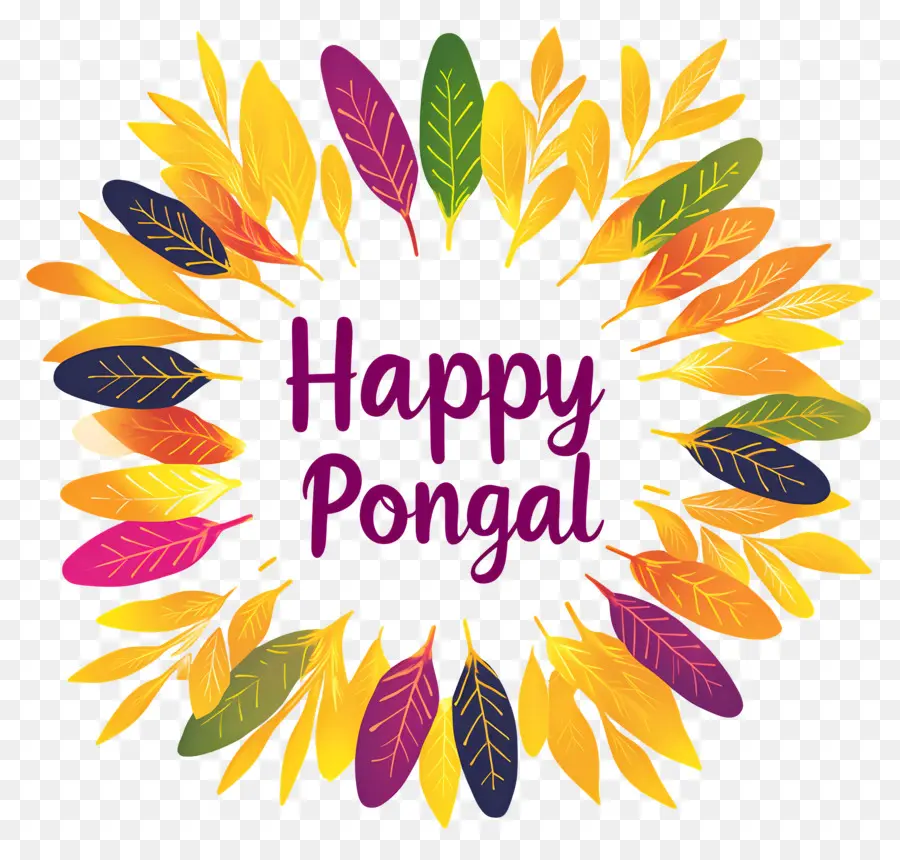 Feliz Pongal，Coroa De Folhas PNG