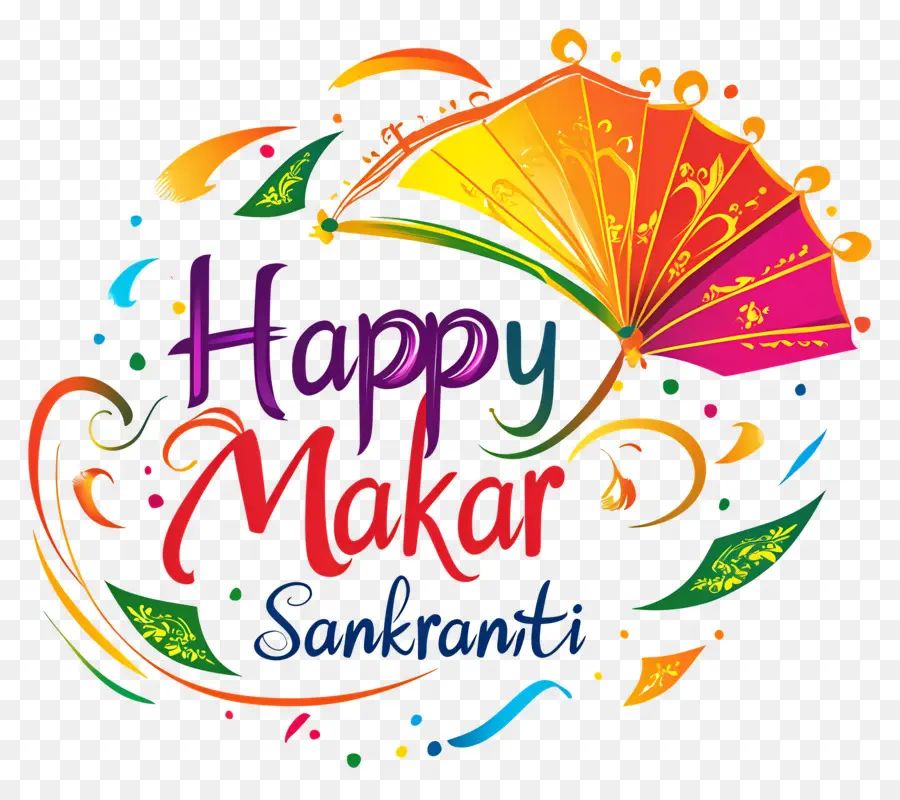 Feliz Makara Sankranti，Guarda Chuva Colorido PNG