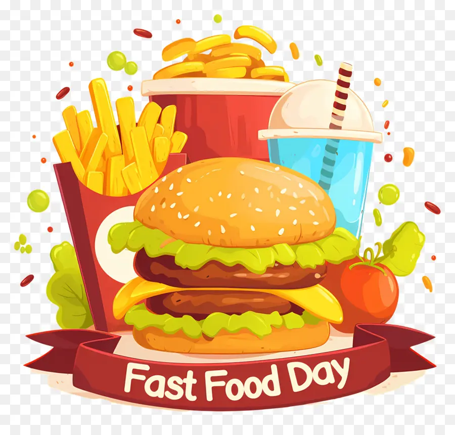 Dia Nacional Do Fast Food，Hambúrguer E Batatas Fritas PNG