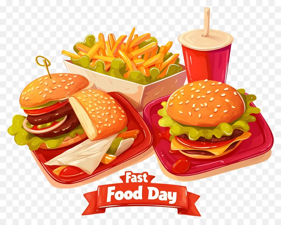 Dia Nacional Do Fast Food，Hambúrguer E Batatas Fritas PNG