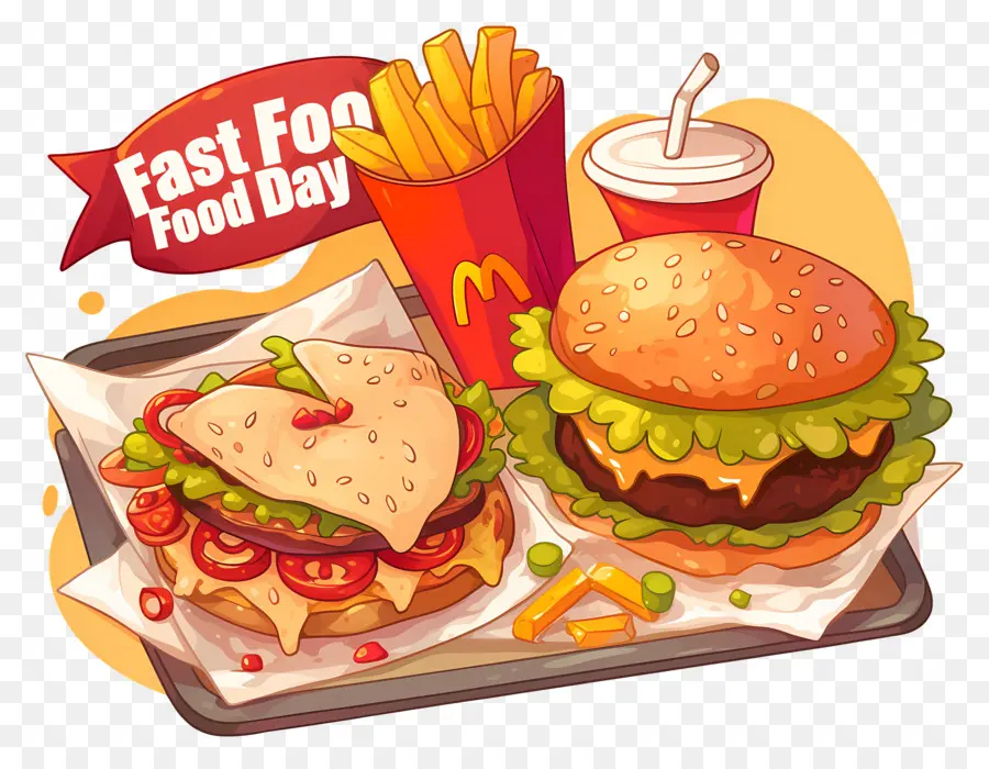 Dia Nacional Do Fast Food，Hambúrguer E Batatas Fritas PNG