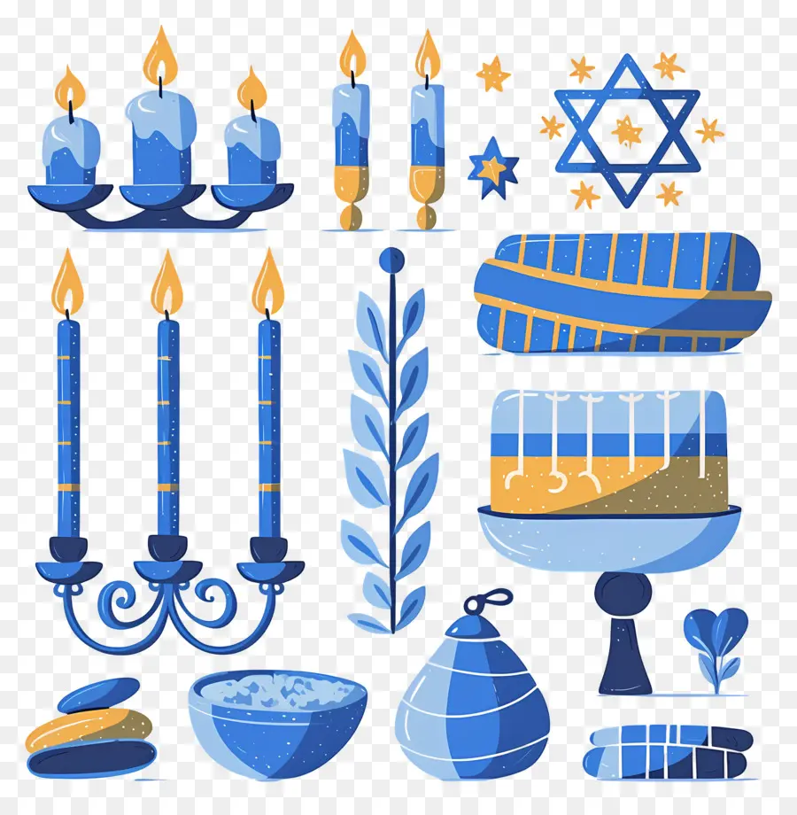 Feliz Hanucá，Símbolos De Hanukkah PNG