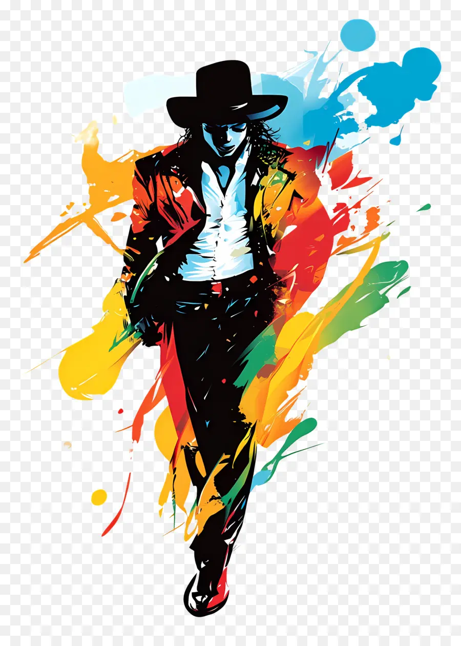 Michael Jackson，Silhueta Colorida PNG