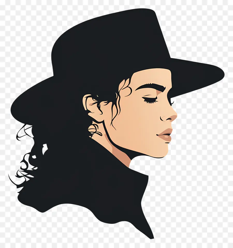 Michael Jackson，Perfil Com Chapéu PNG