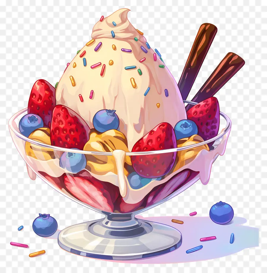 Dia Nacional Do Sundae，Sorvete Com Frutas PNG