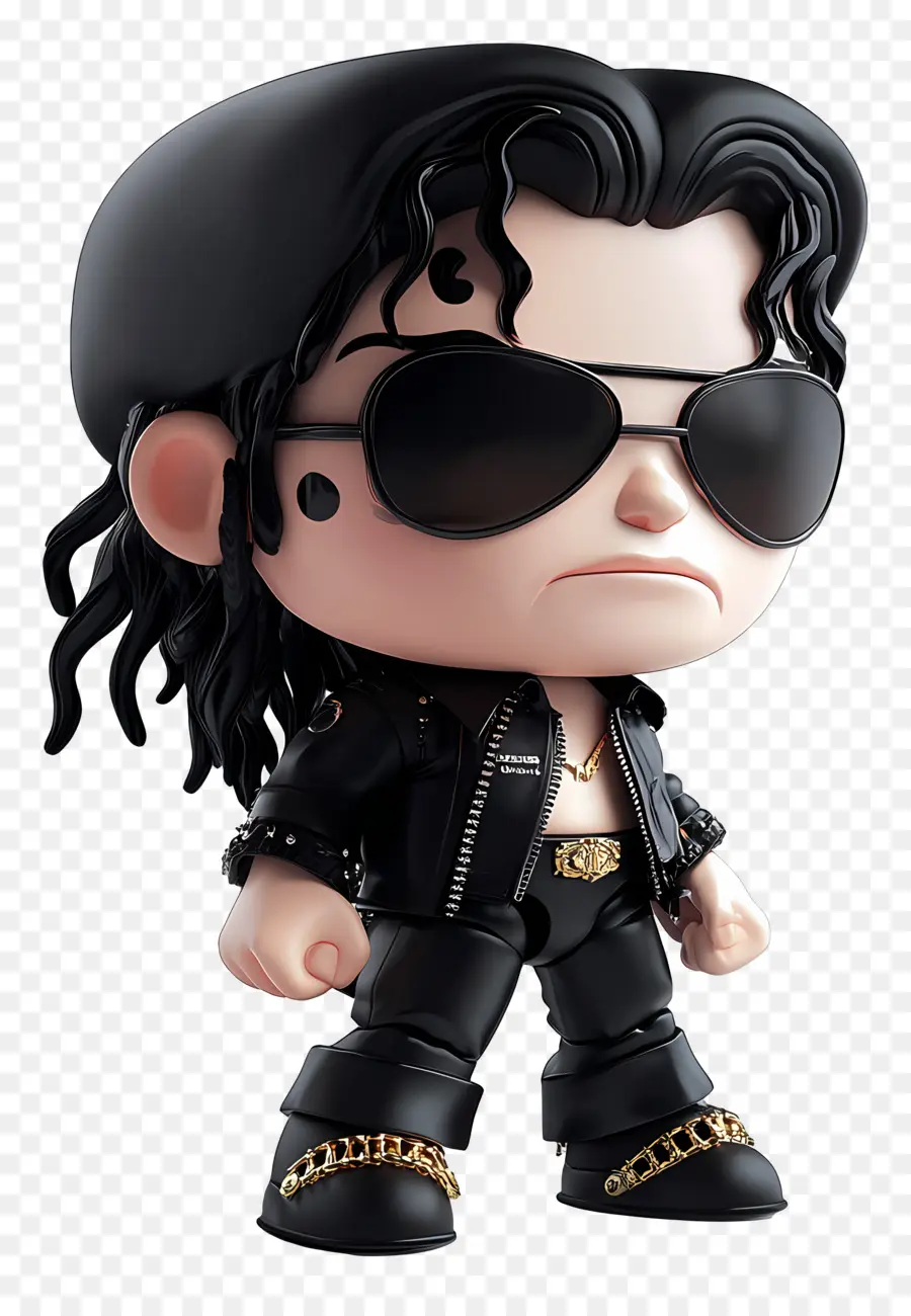 Michael Jackson，Personagem Chibi Com óculos De Sol PNG