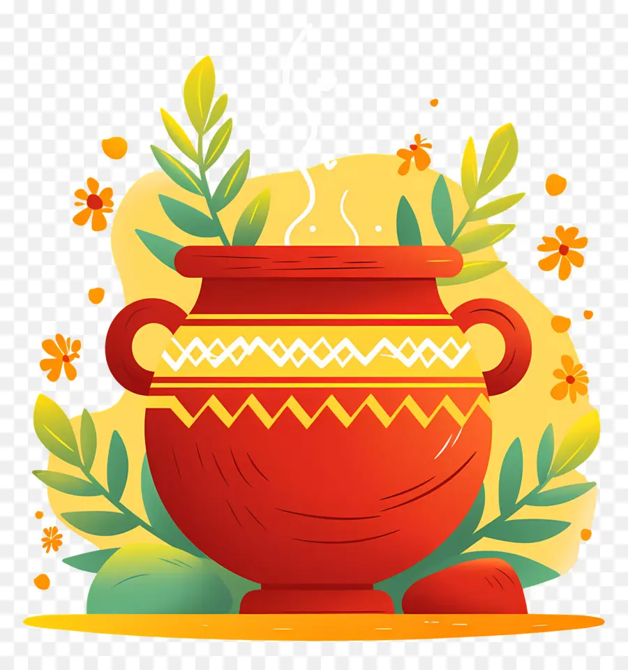 Pote Pongal，Pote Vermelho Com Vapor PNG