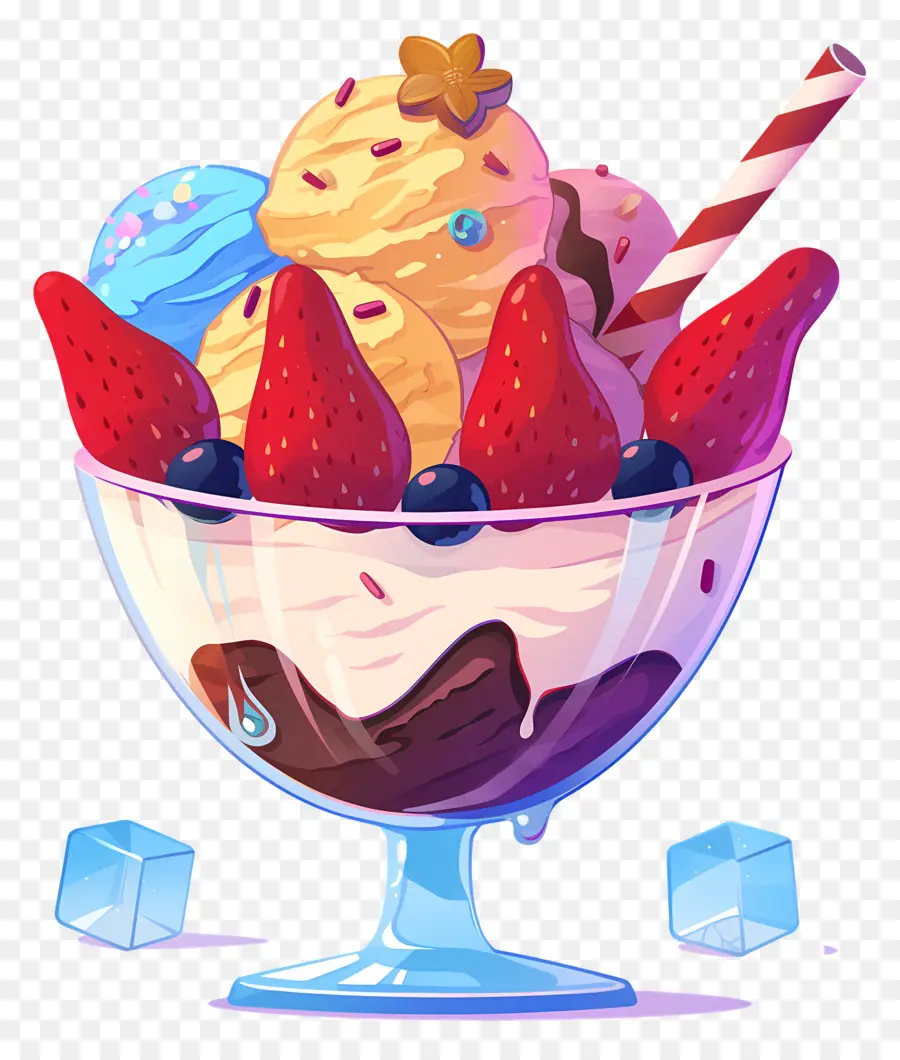 Dia Nacional Do Sundae，Sorvete Com Frutas PNG