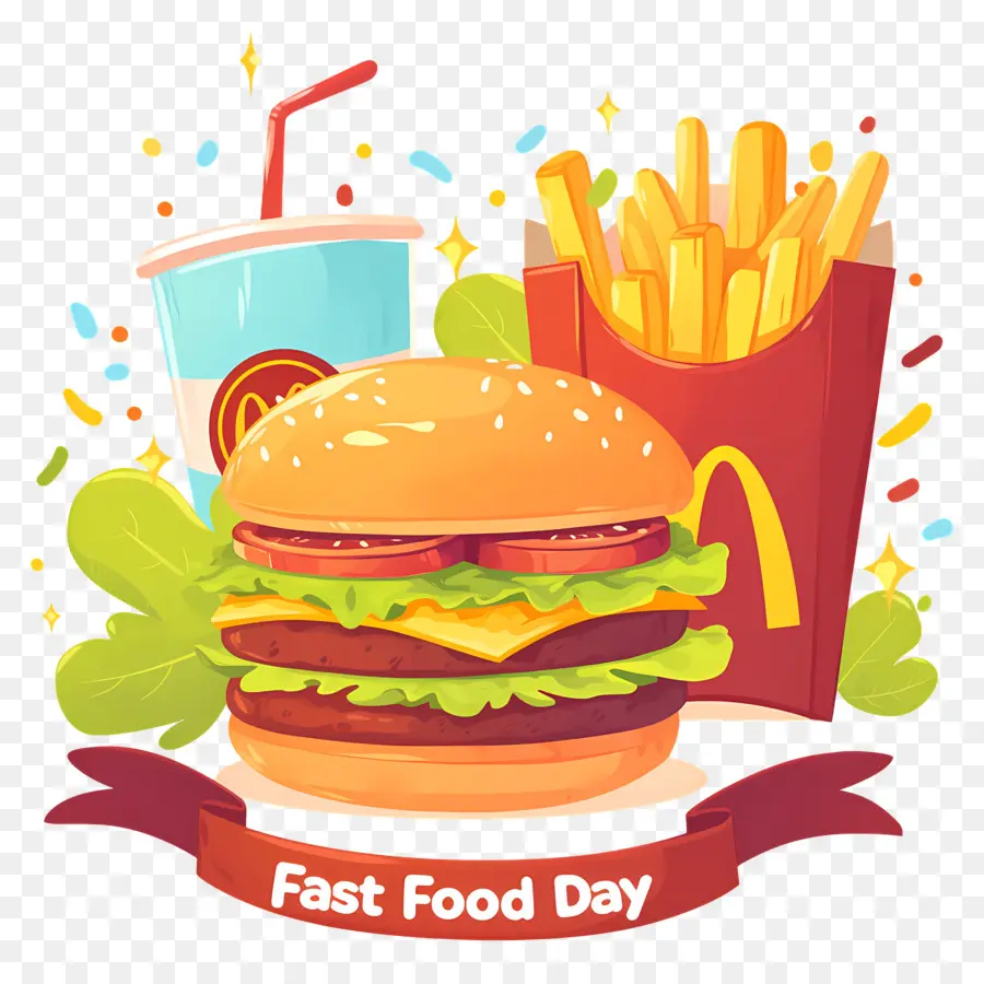 Dia Nacional Do Fast Food，Hambúrguer E Batatas Fritas PNG