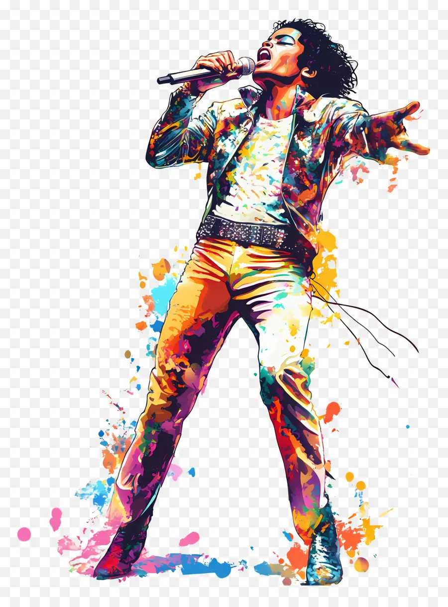 Michael Jackson，Cantor Colorido PNG