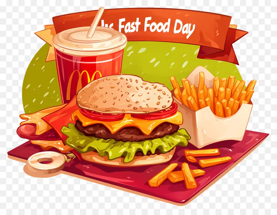 Dia Nacional Do Fast Food，Hambúrguer E Batatas Fritas PNG