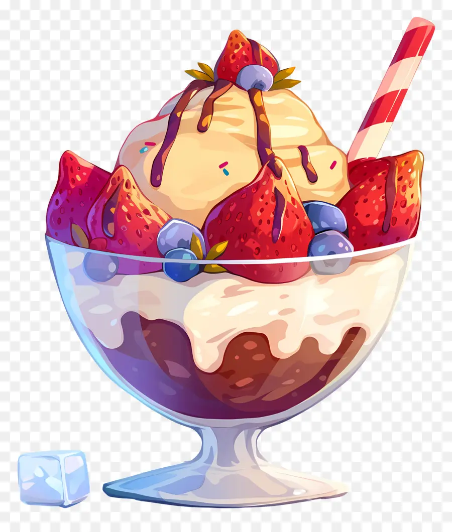 Dia Nacional Do Sundae，Sorvete Com Frutas PNG