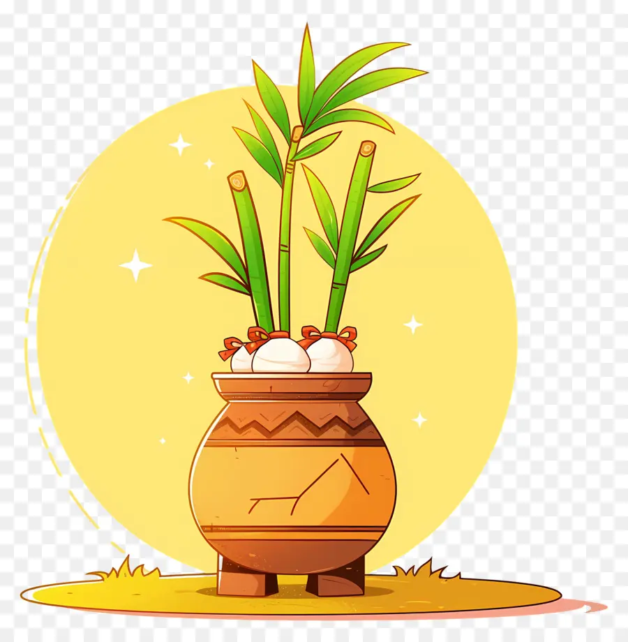 Pote Pongal，Pote De Bambu PNG