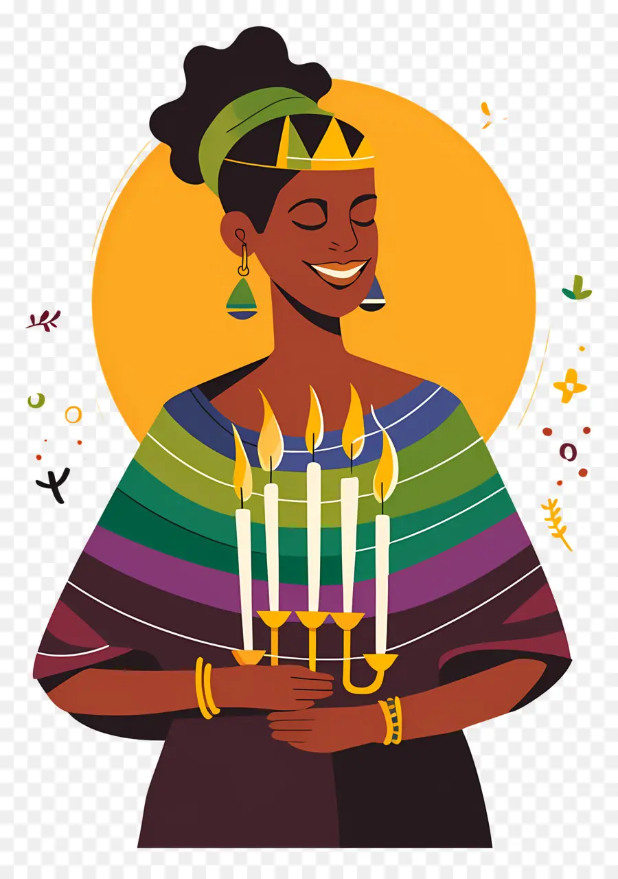 Feliz Kwanzaa，Castiçal PNG