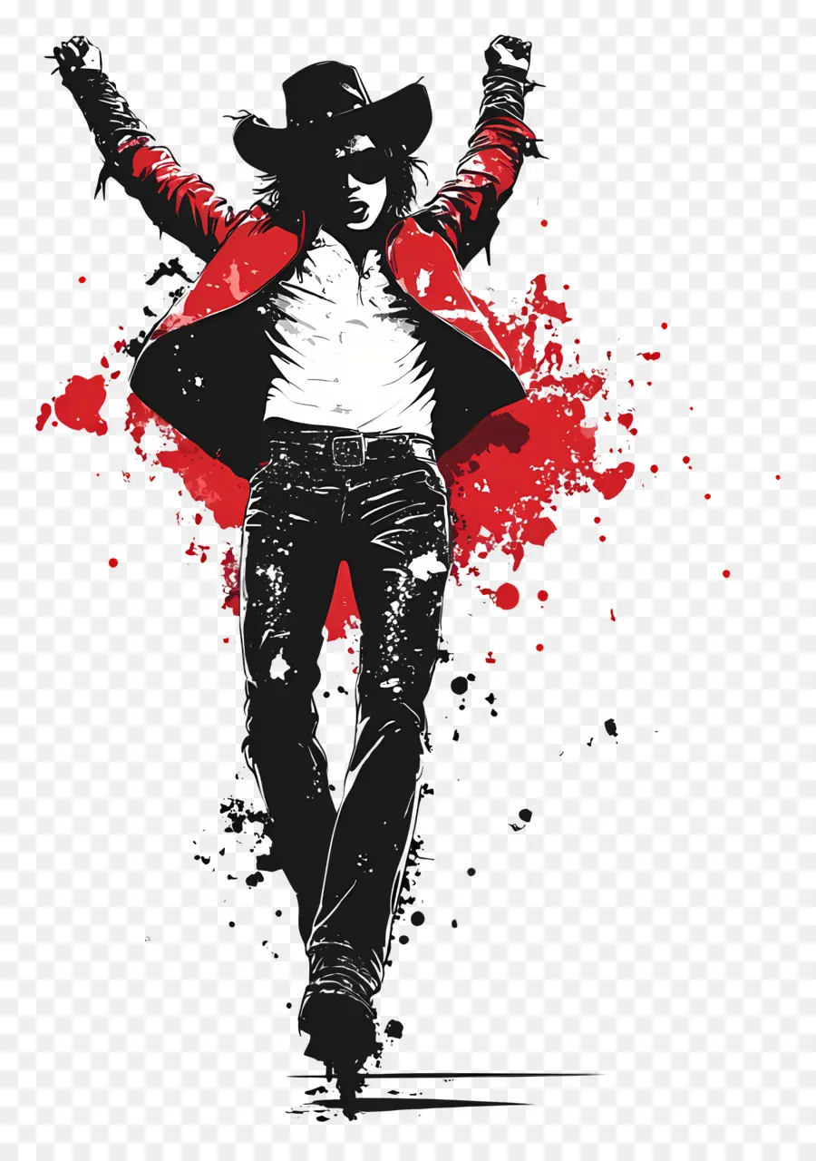 Michael Jackson，Silhueta Vermelha E Preta PNG