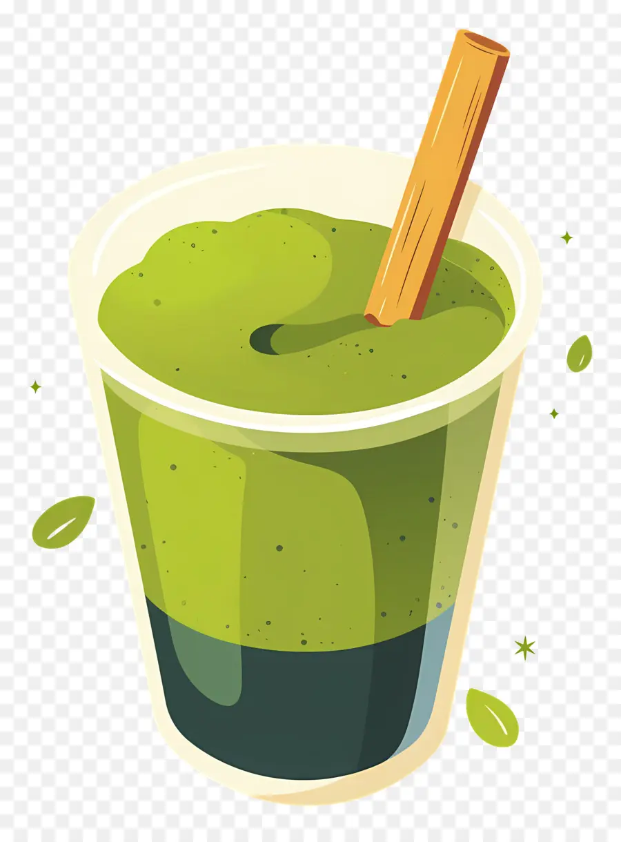 Chá Com Leite Matcha，Batido Verde PNG