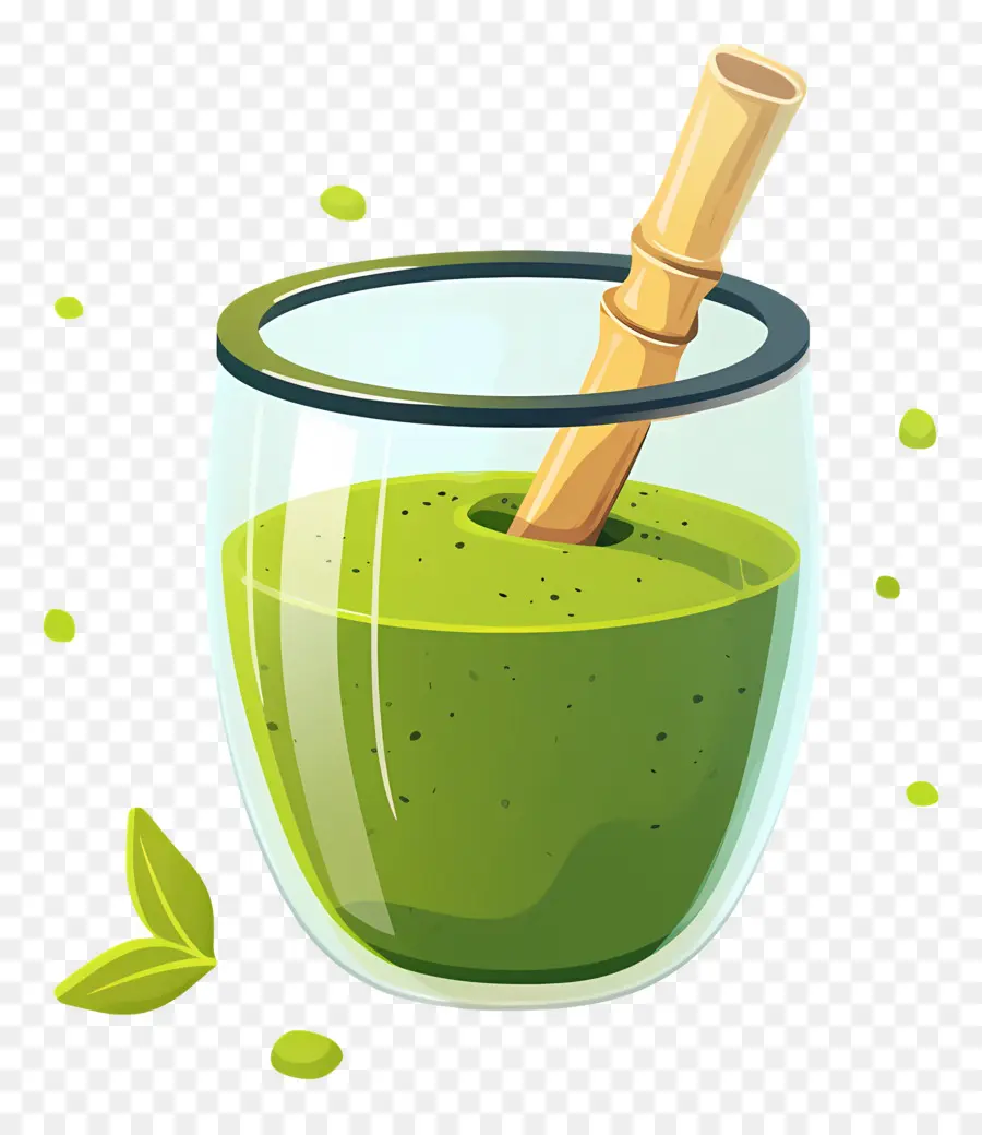 Chá Com Leite Matcha，Batido Verde PNG