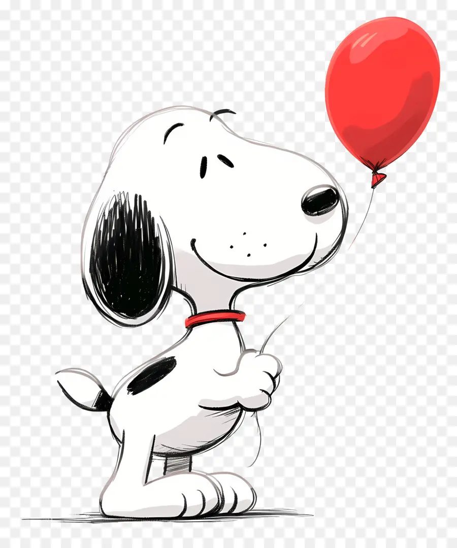 Snoopy Segurando Um Balão，Cão De Desenho Animado Com Balão PNG