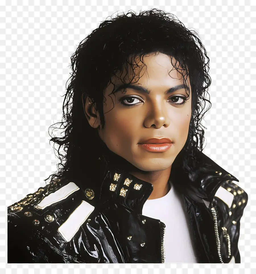 Michael Jackson，Retrato Com Jaqueta Preta PNG