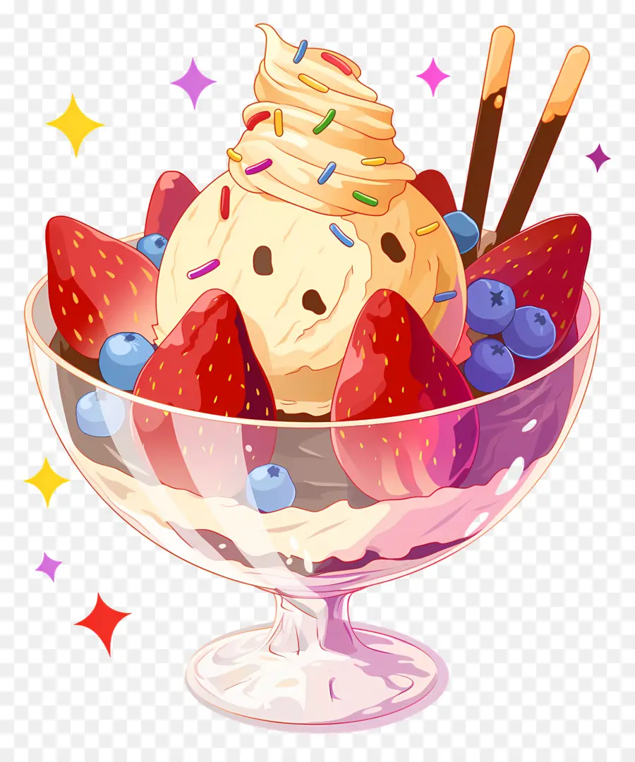 Dia Nacional Do Sundae，Sorvete Com Frutas PNG